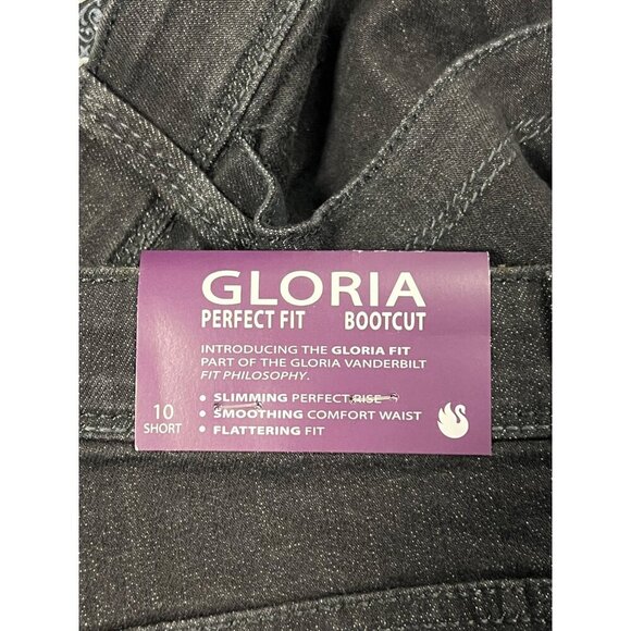 Gloria Vanderbilt Womens Perfect Fit Bootcut Jeans 10 Short Black Rinse NWT New - Picture 11 of 11